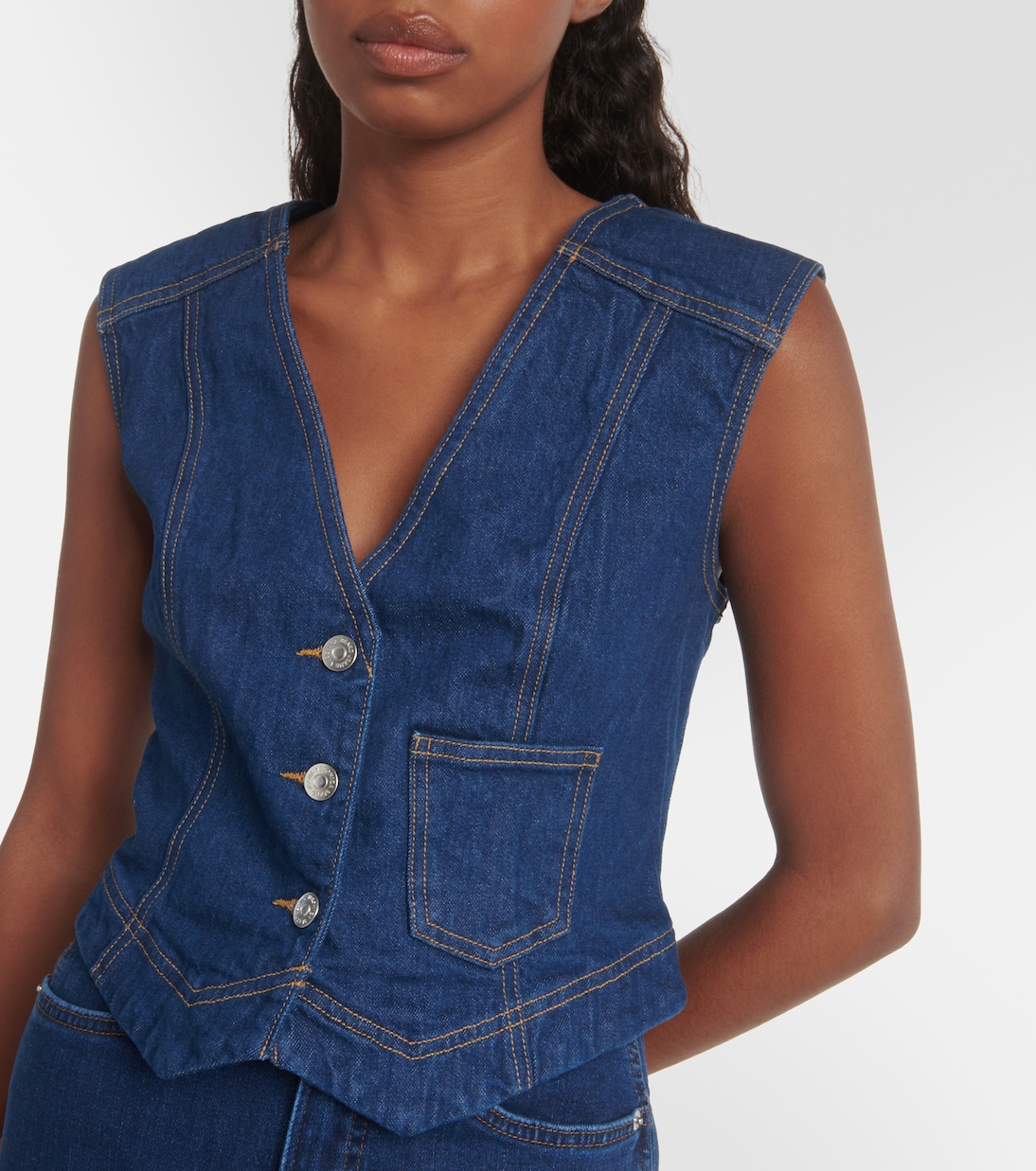 Gilet de costume Valeria en jean | Veronica Beard