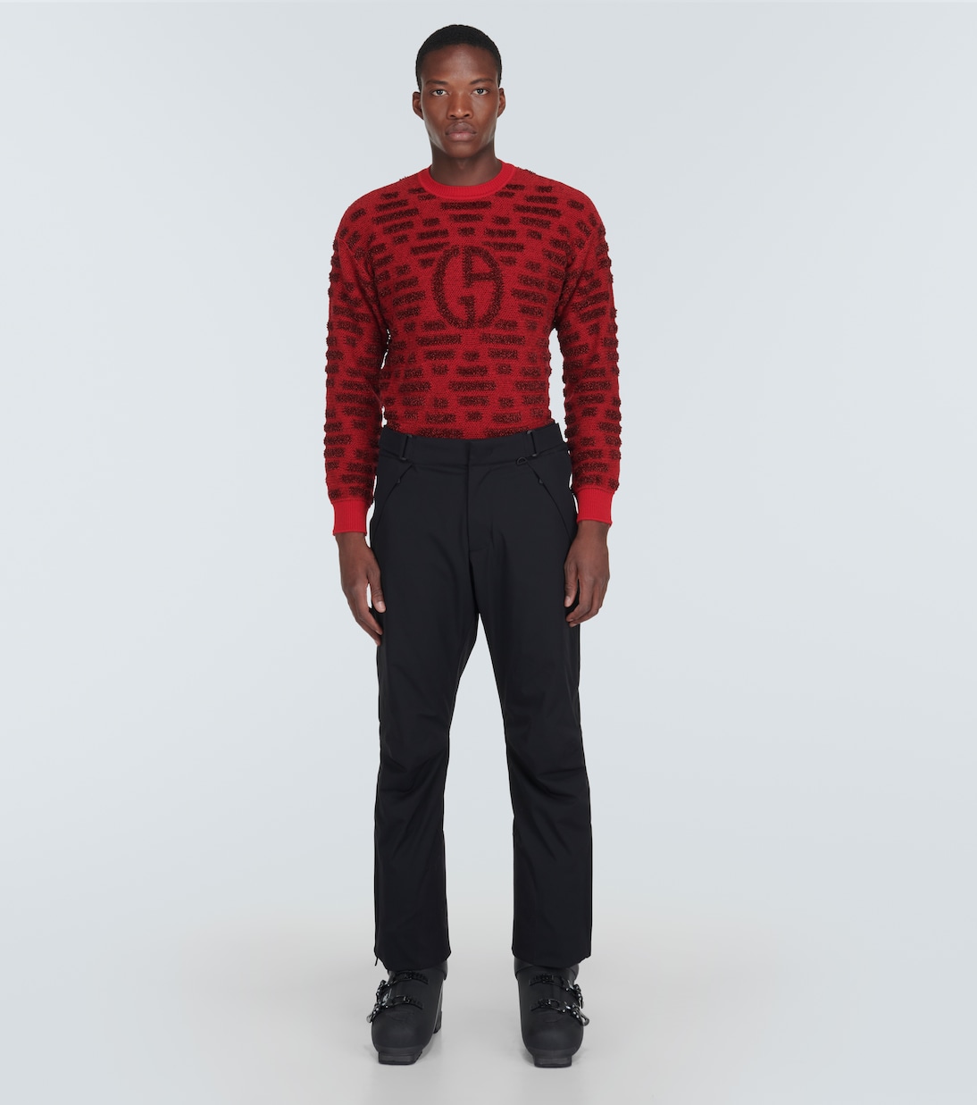 Logo jacquard wool-blend sweater | Giorgio Armani