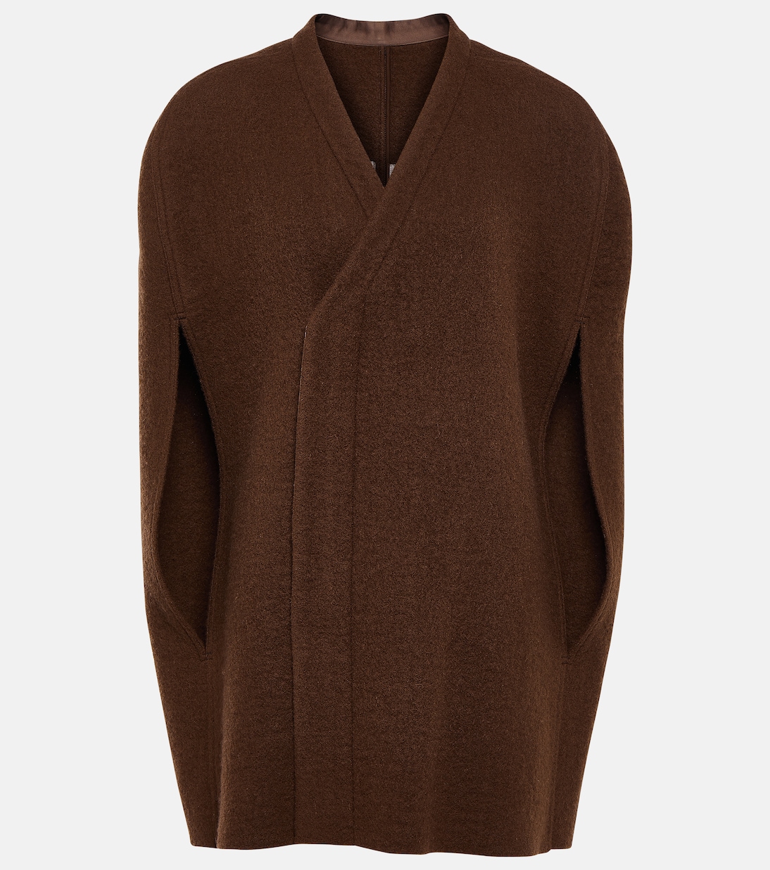 Wool zipped cape | Rick Owens