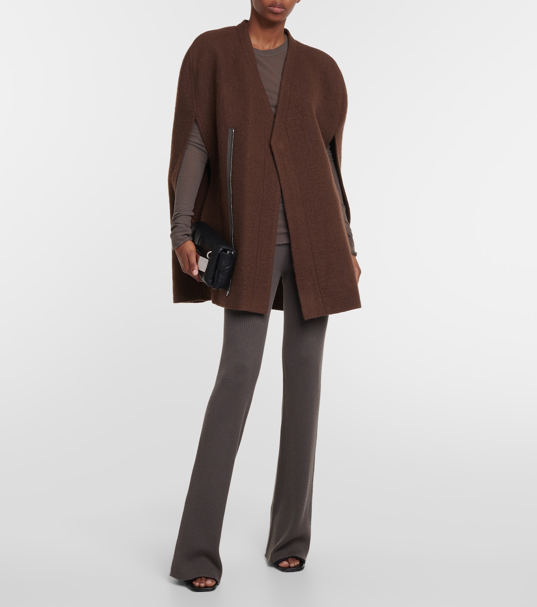 Wool zipped cape | Rick Owens