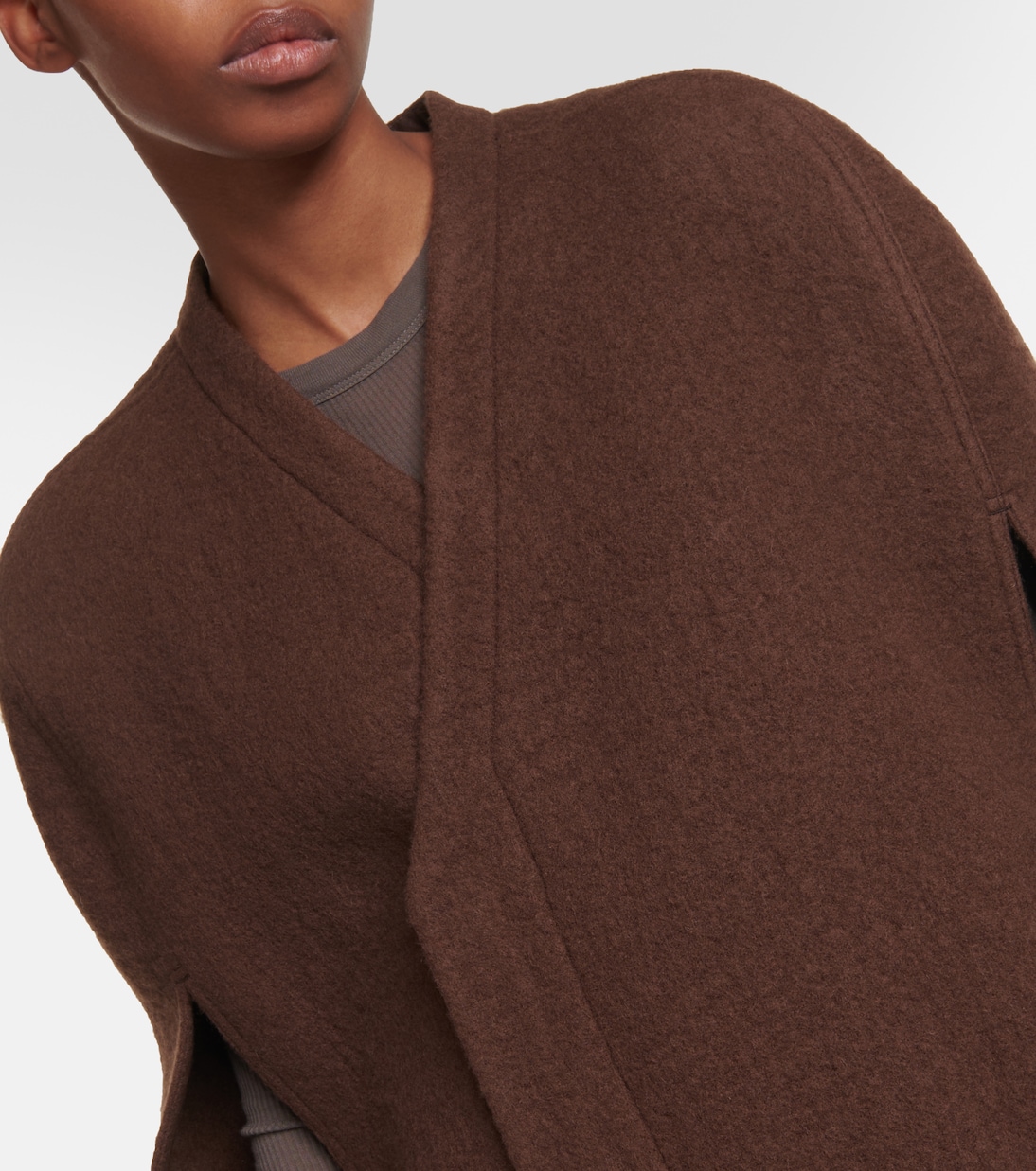 Wool zipped cape | Rick Owens