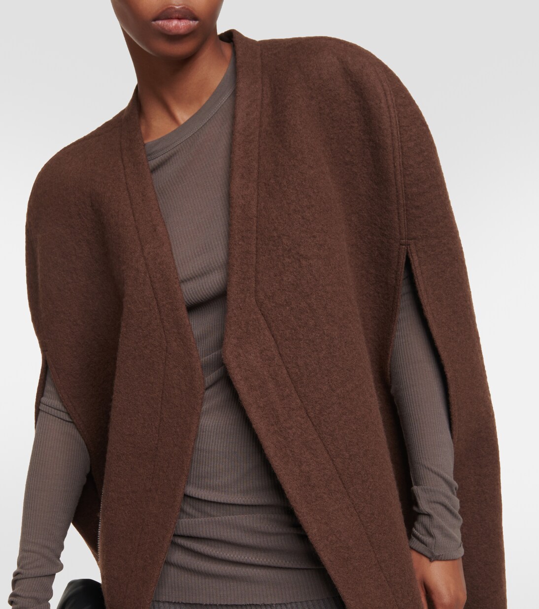 Wool zipped cape | Rick Owens