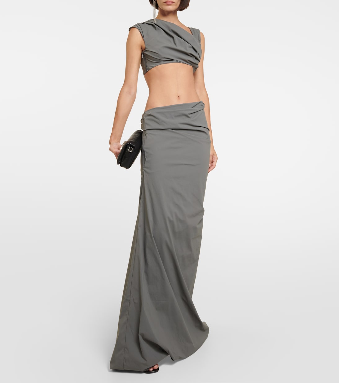Draped jersey crop top | Entire Studios