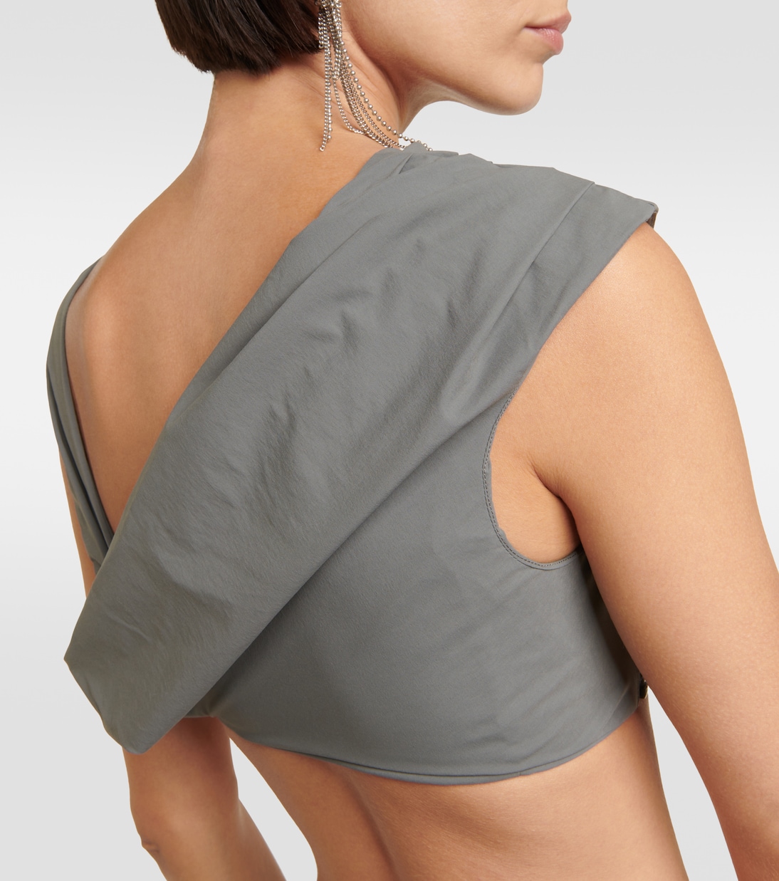 Draped jersey crop top | Entire Studios