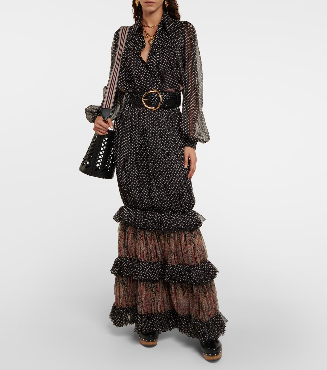 Gonna lunga in seta con stampa | Etro