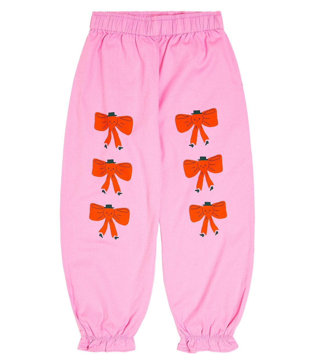 Pantaloni in cotone con stampa e volant | Tinycottons