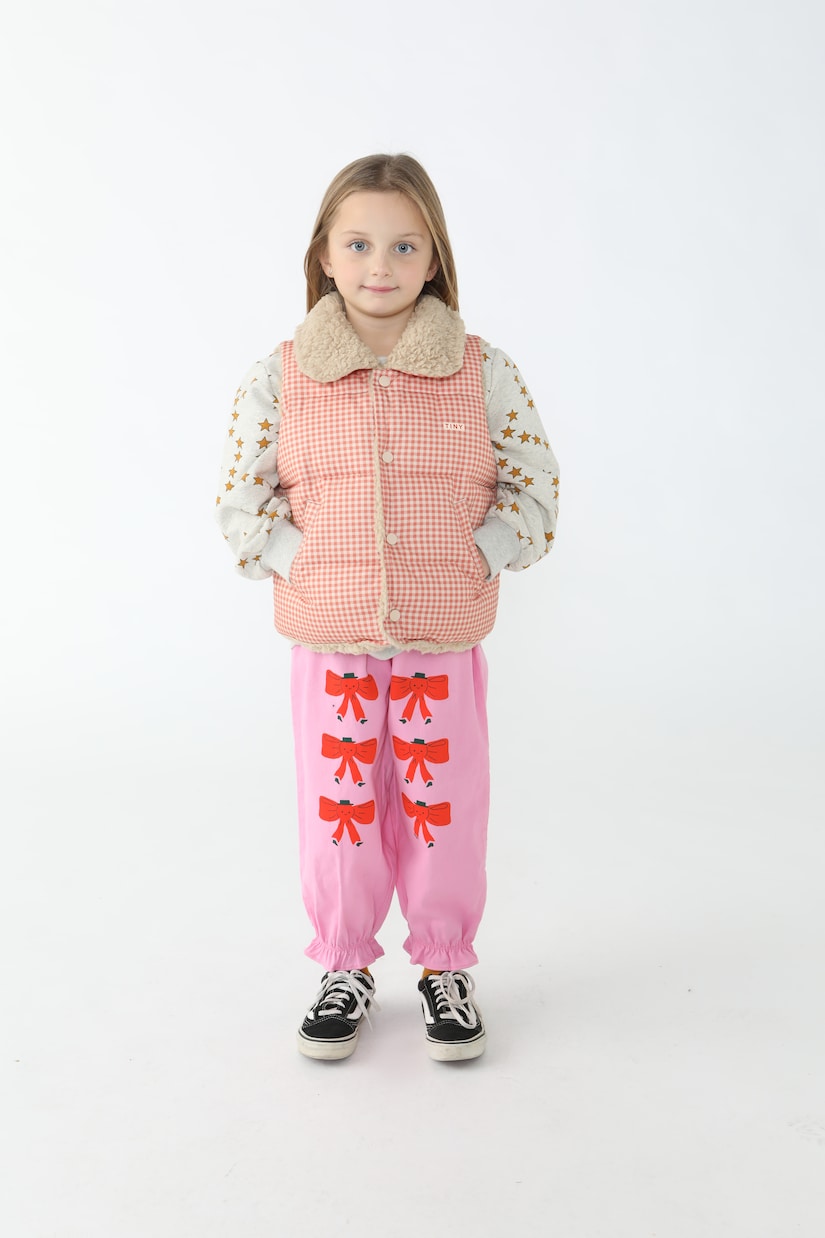 Pantaloni in cotone con stampa e volant | Tinycottons