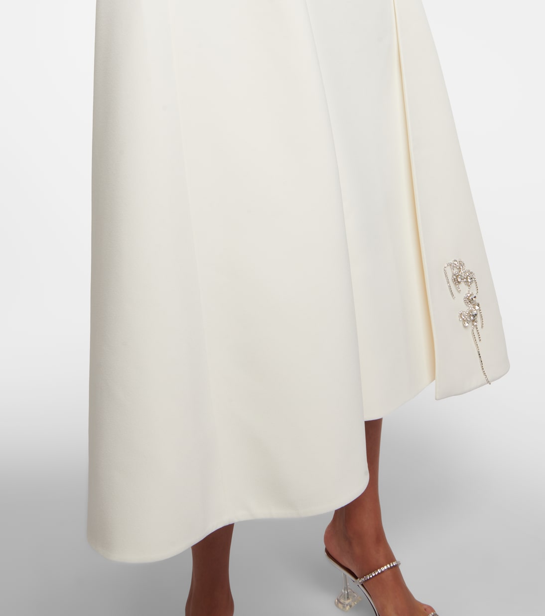 Novia - vestido midi con capa y cristales | Safiyaa
