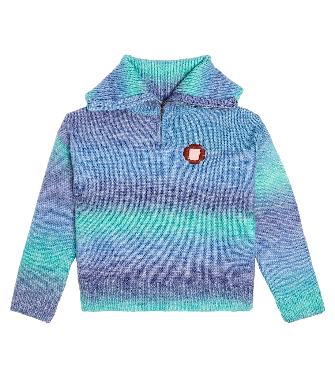 Pullover Flower con mezza zip | Jellymallow