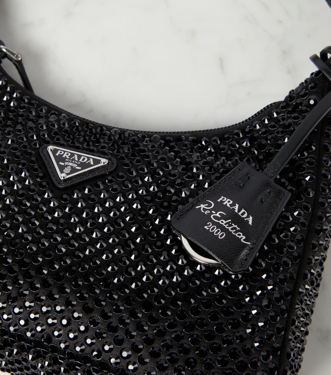 Borsa in raso con cristalli | Prada