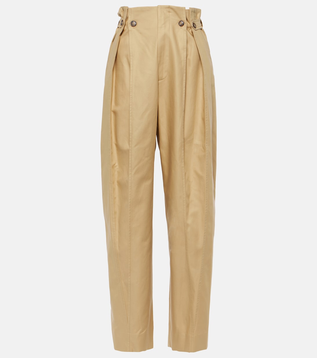 Pantaloni regular in cotone arricciato | Victoria Beckham