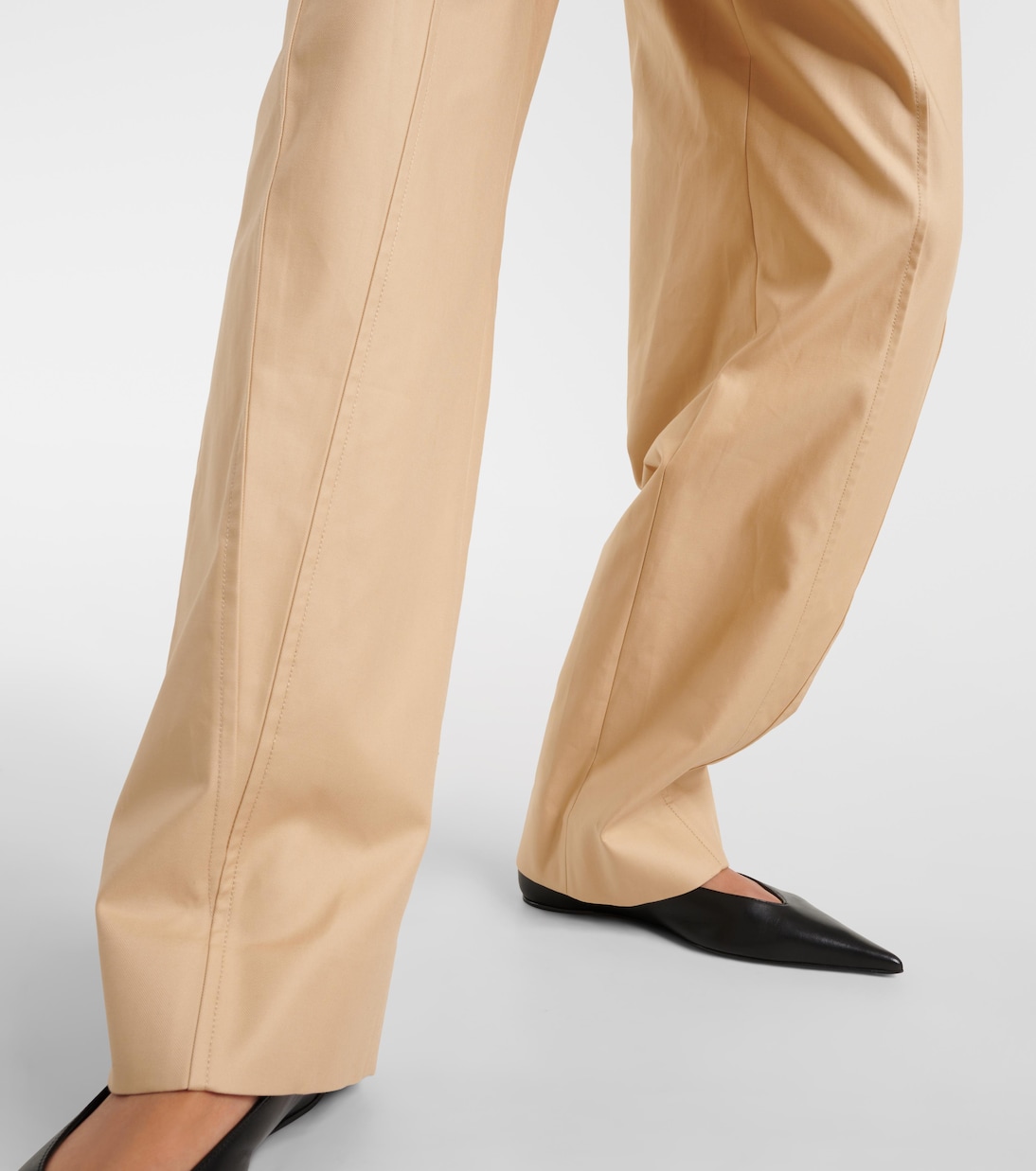Pantaloni regular in cotone arricciato | Victoria Beckham