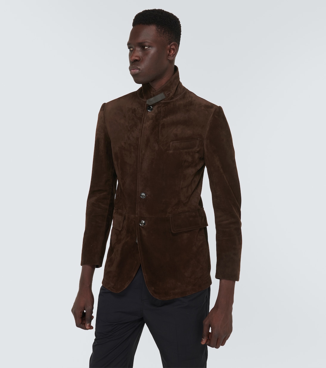 Blazer de ante con piel | Tom Ford