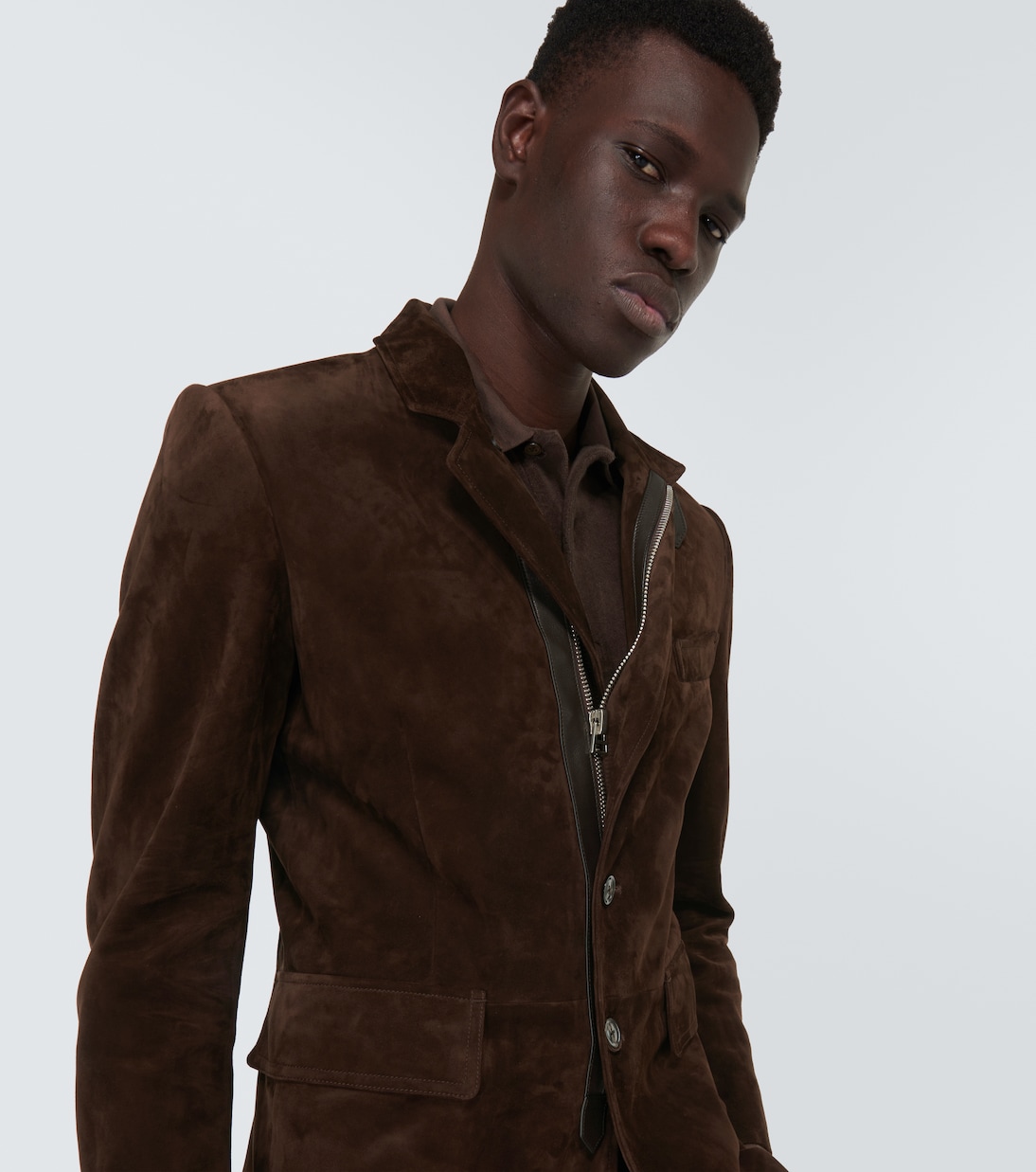 Blazer de ante con piel | Tom Ford