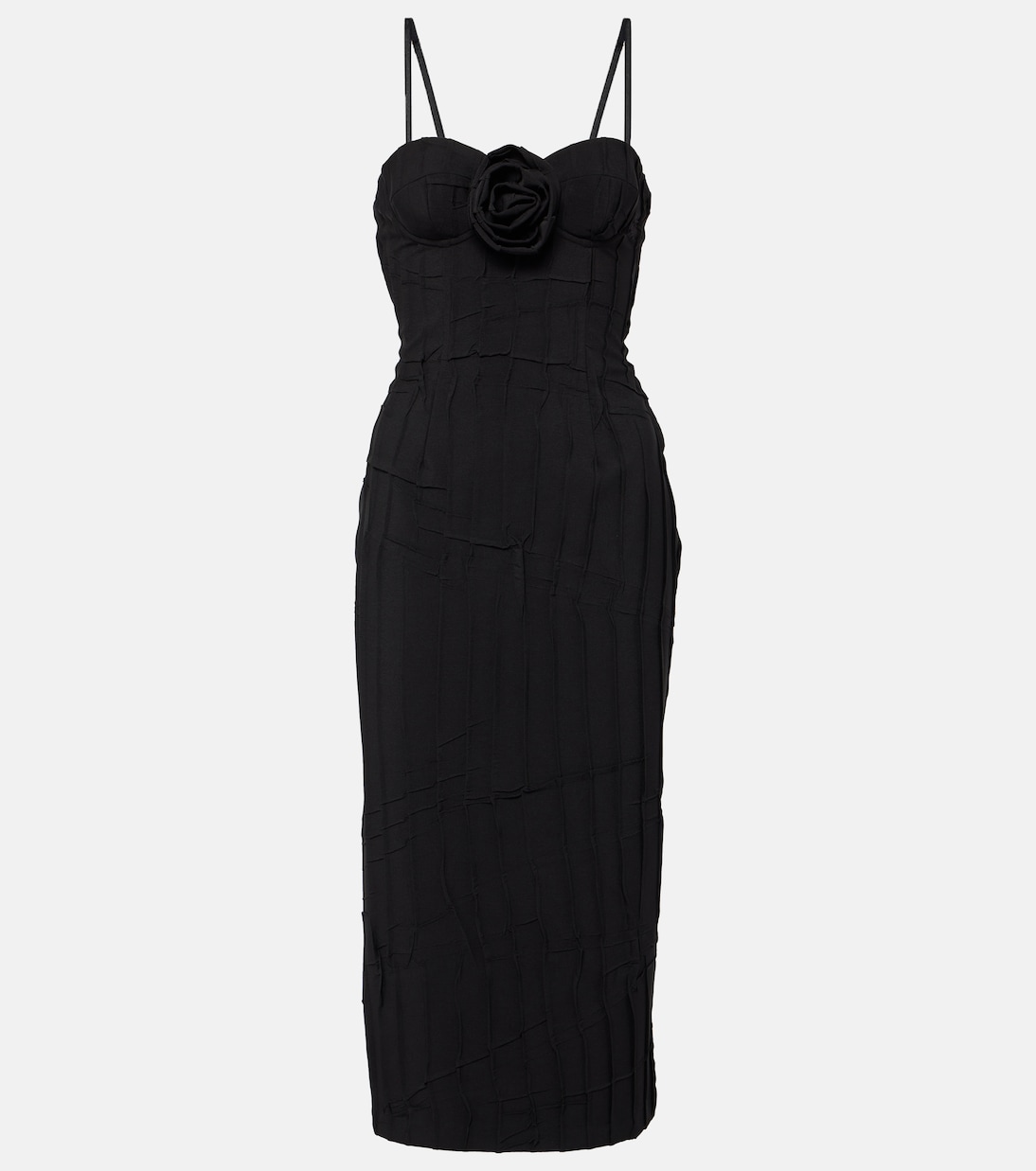 Vestido midi con aplique floral | Blumarine