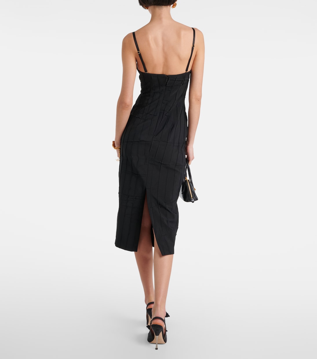 Vestido midi con aplique floral | Blumarine