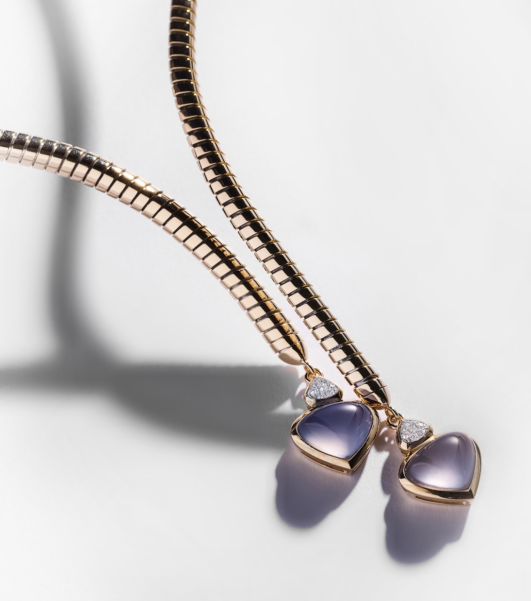 Collier Trisolina en or 18 ct, calcédoine bleue et diamants | Marina B