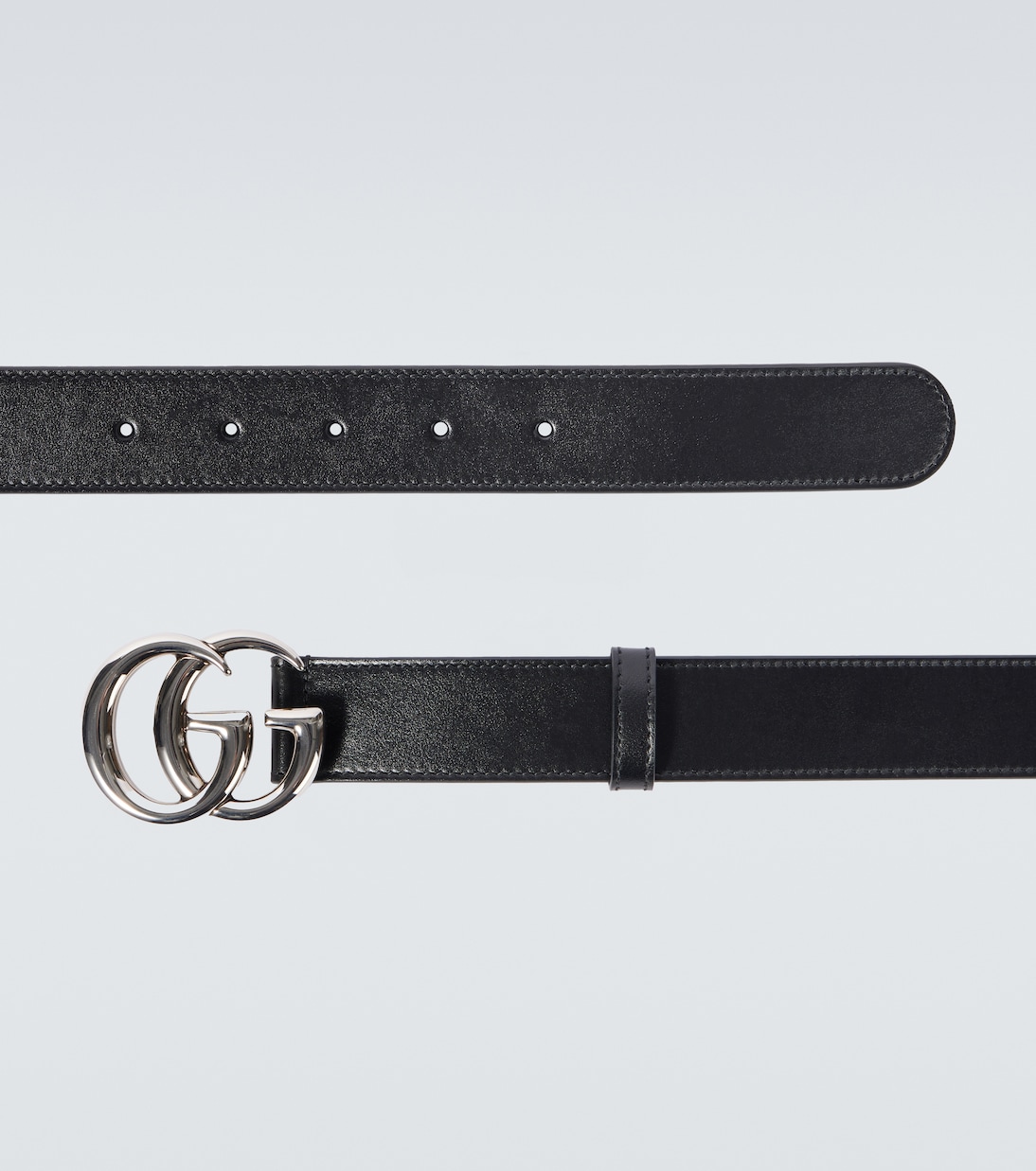 GG Marmont leather belt in black Gucci Mytheresa