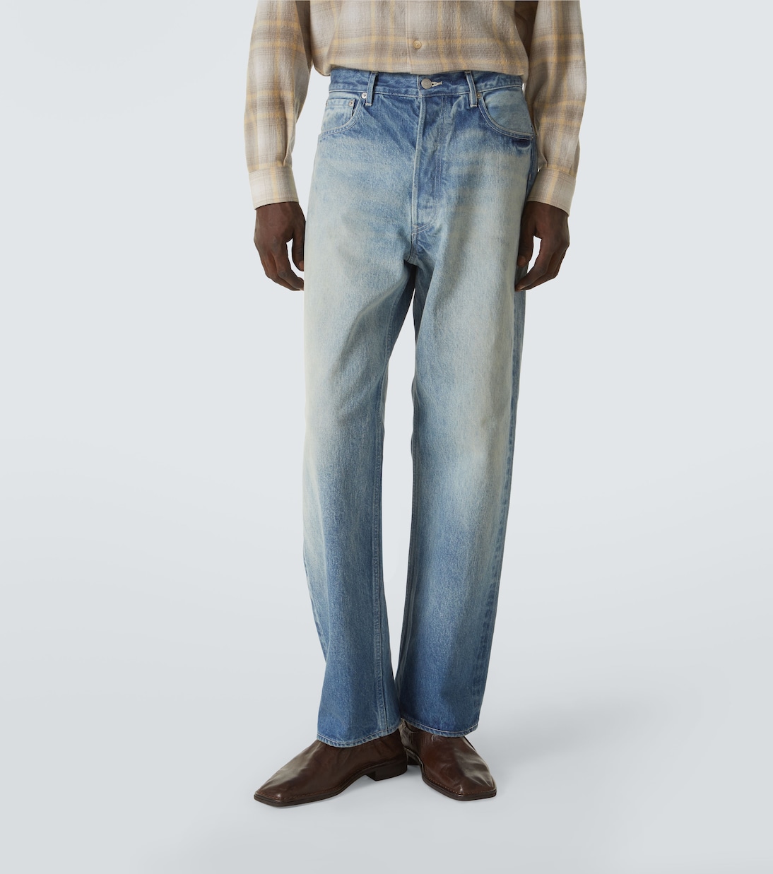 Faded wide-leg jeans | Auralee