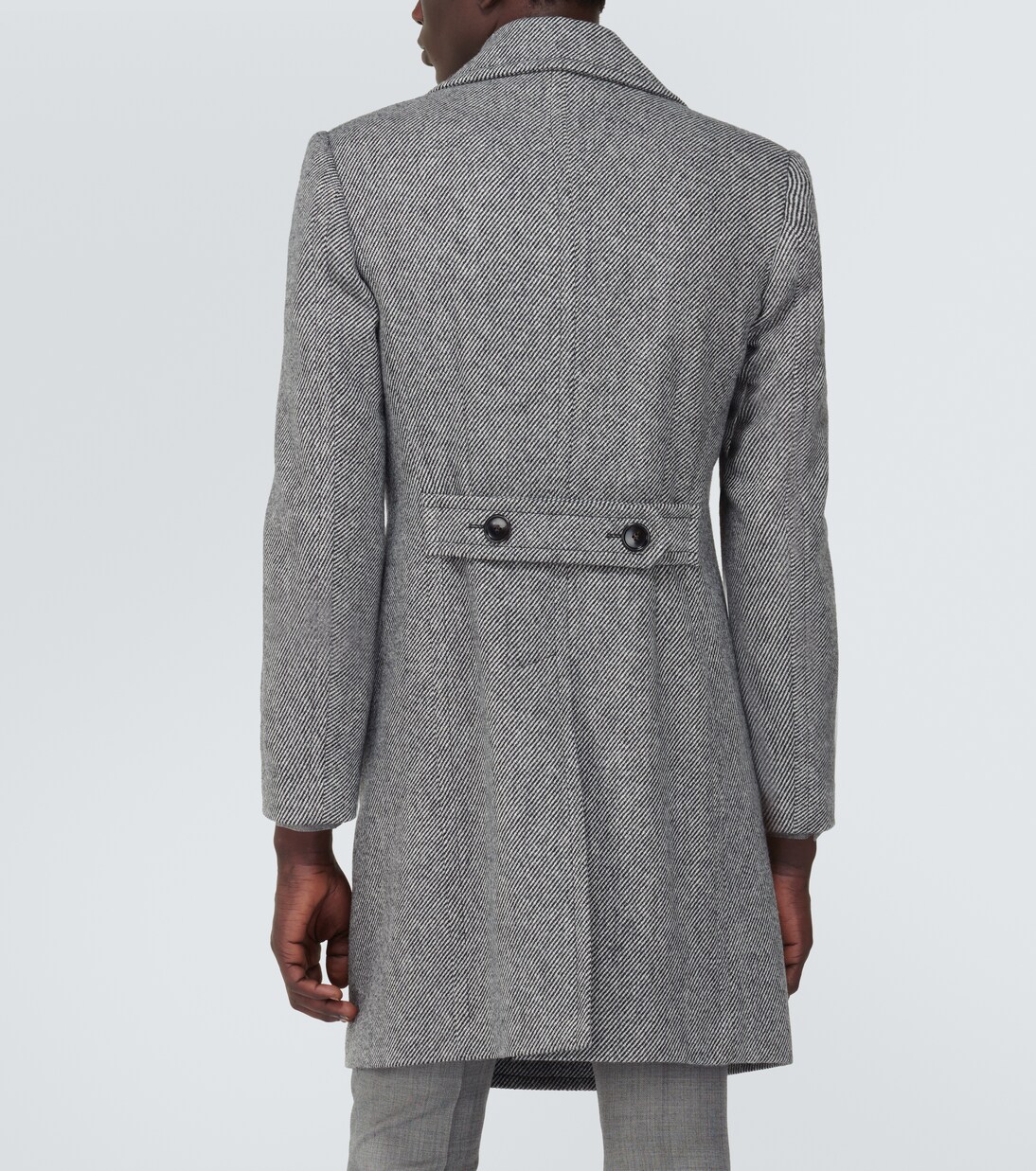 Virgin wool mouline coat in grey Tom Ford Mytheresa