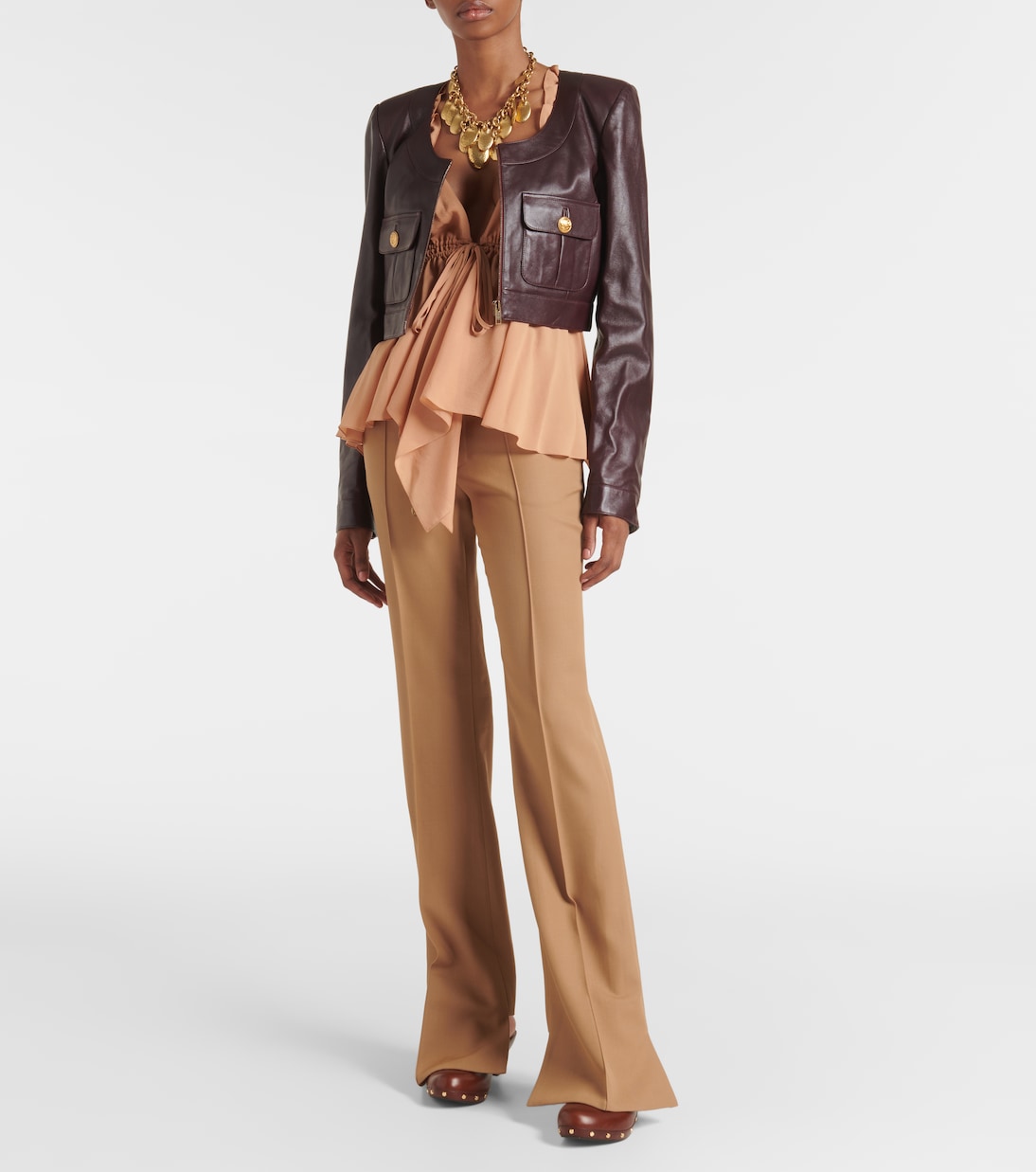 Pantaloni regular in lana a vita media | Chloé