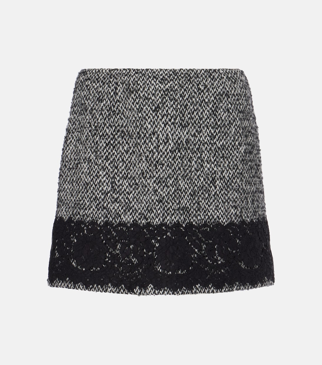 Minifalda de tweed con ribete de encaje | Dolce&Gabbana