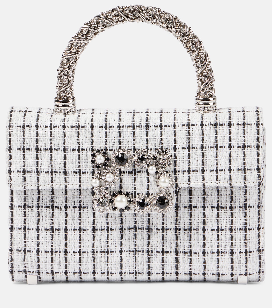 Sac Envelope Flower Jewel en tweed | Roger Vivier