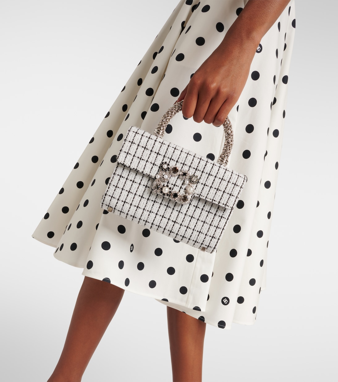 Sac Envelope Flower Jewel en tweed | Roger Vivier