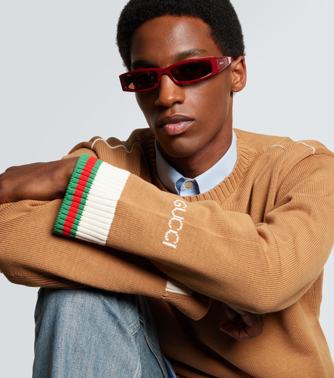 Occhiali da sole rettangolari con logo | Gucci