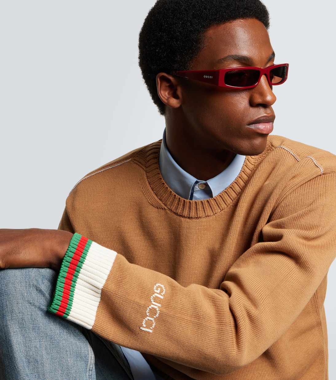 Occhiali da sole rettangolari con logo | Gucci