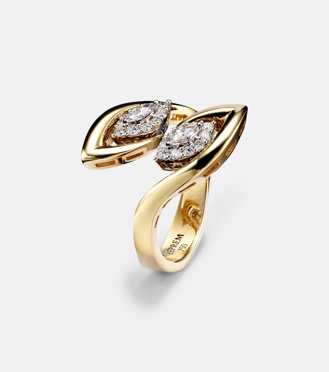 Bague Golden Strands en or blanc et jaune 18 ct et diamants | Yeprem