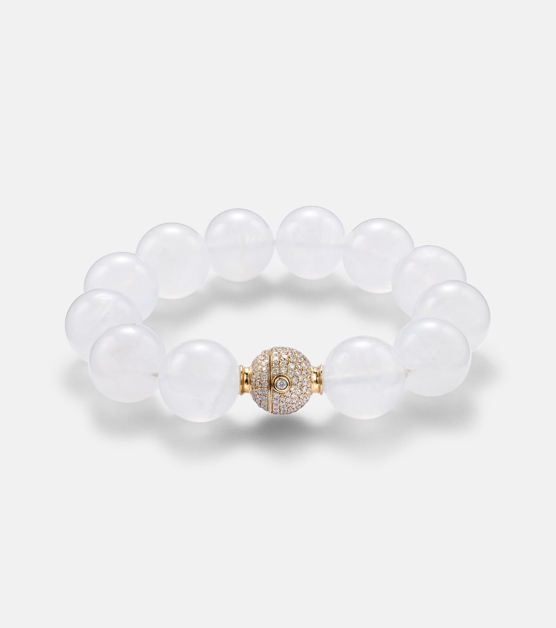 Bracciale in oro 18kt Octavia Elizabeth Riviera con perline, pietra di luna e diamanti per giovani trendy