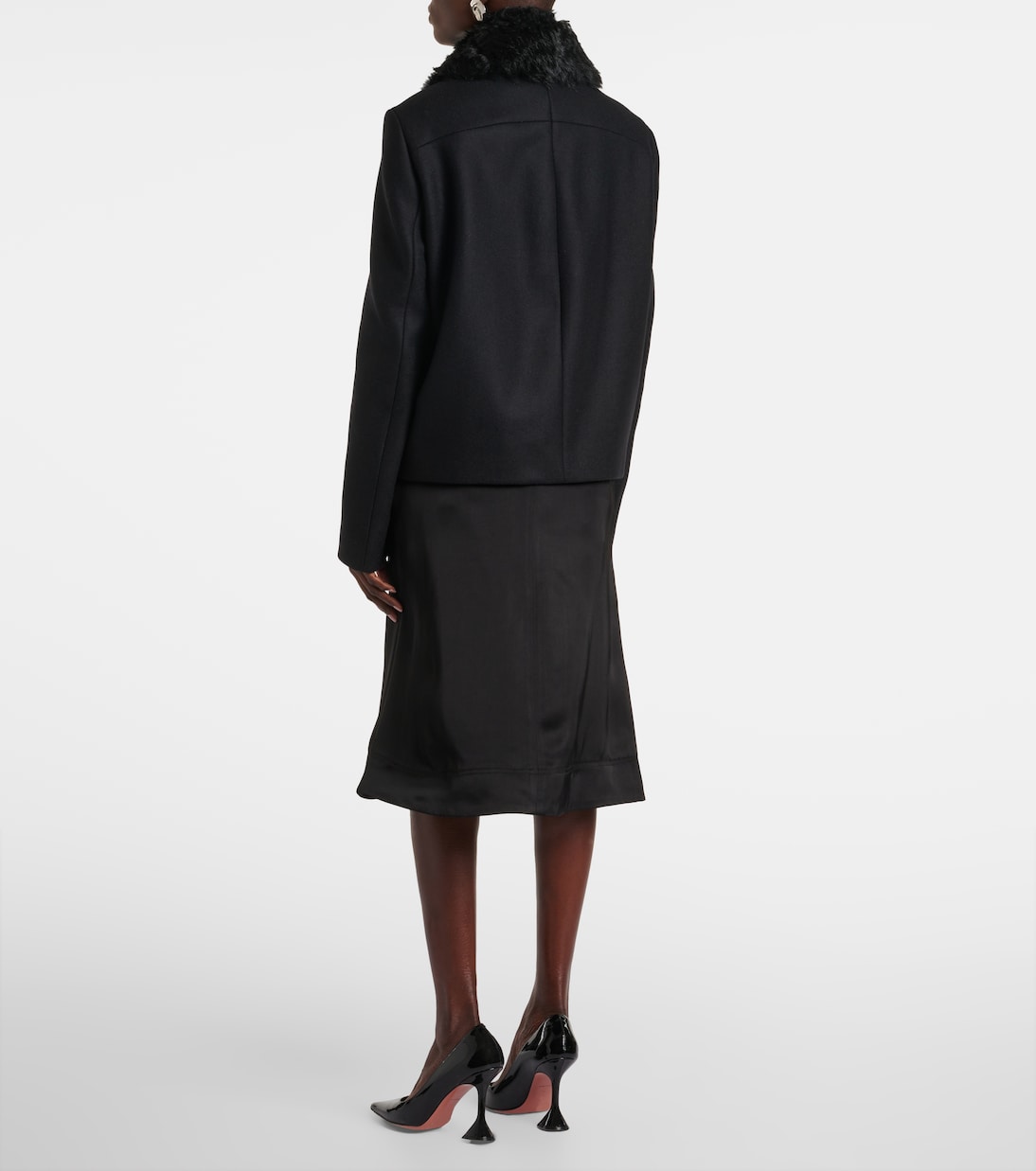 Shearling-trimmed wool-blend jacket | Toteme