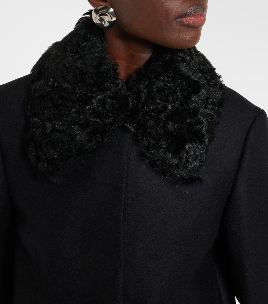 Shearling-trimmed wool-blend jacket | Toteme