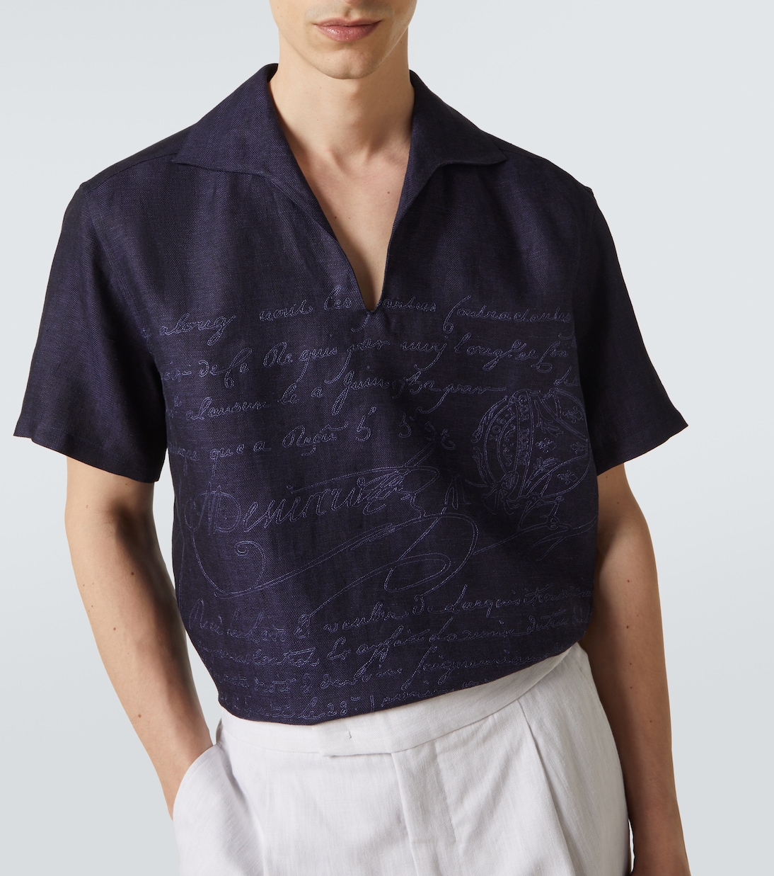 Polo de lino bordado | Berluti