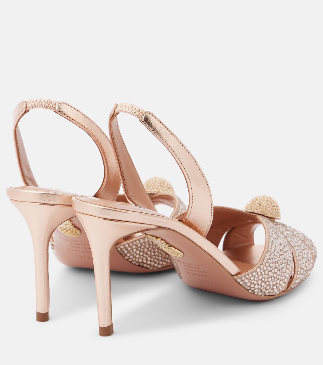 Slingback-Sandalen Italian Flirt 75 mit Kristallen | Aquazzura