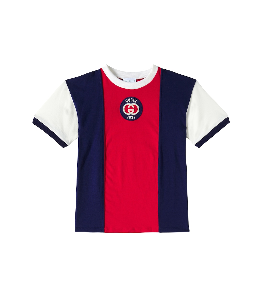 T-shirt in cotone color-block con logo | Gucci Kids