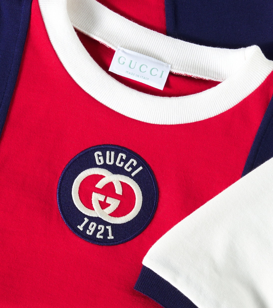 T-shirt in cotone color-block con logo | Gucci Kids