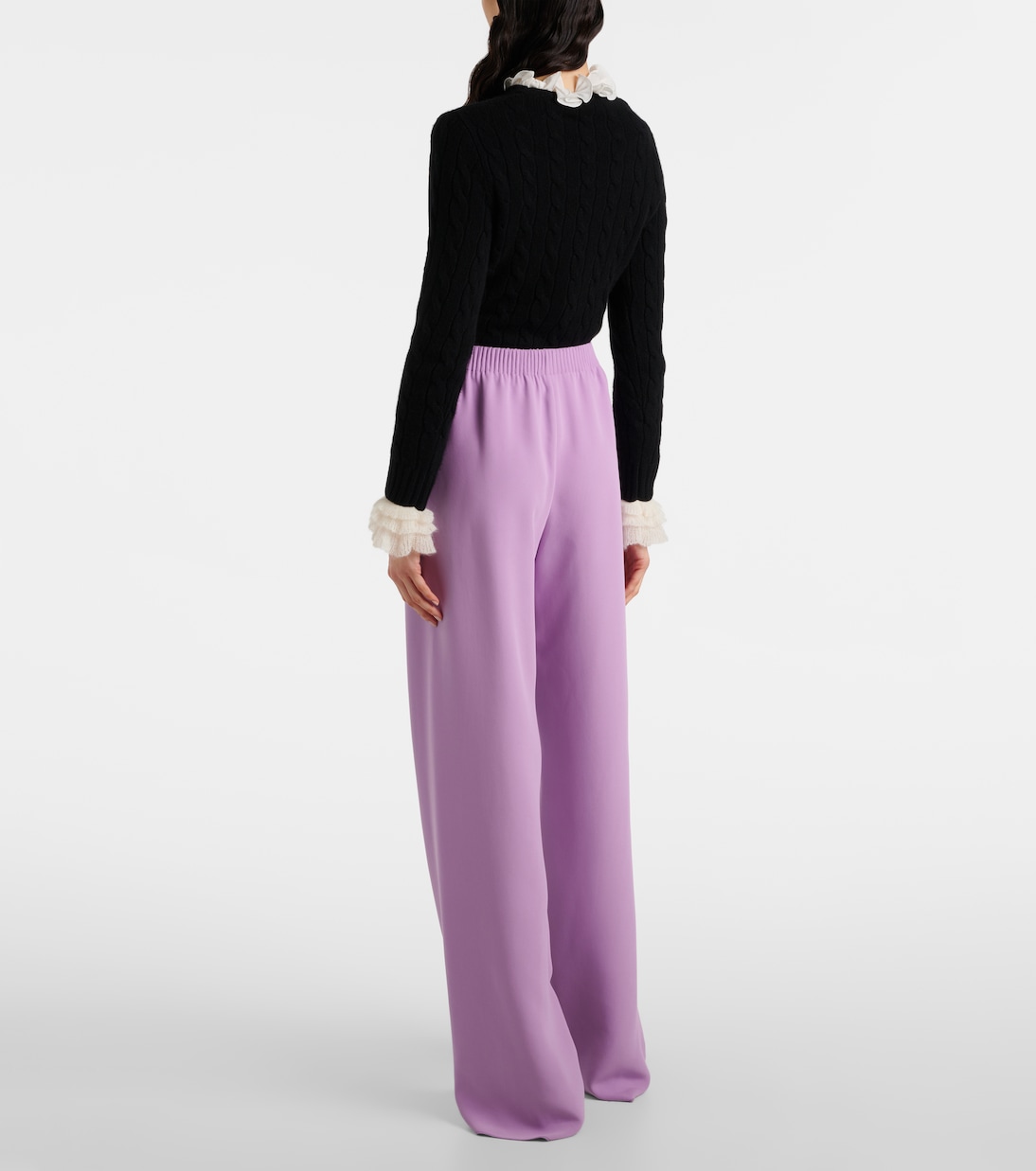 Pantaloni a gamba larga in Cady Couture | Valentino