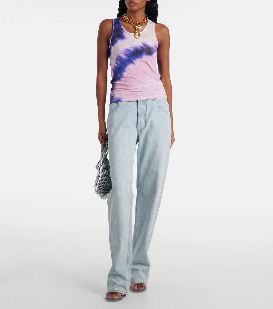 Tie-dye jersey tank top | Rabanne