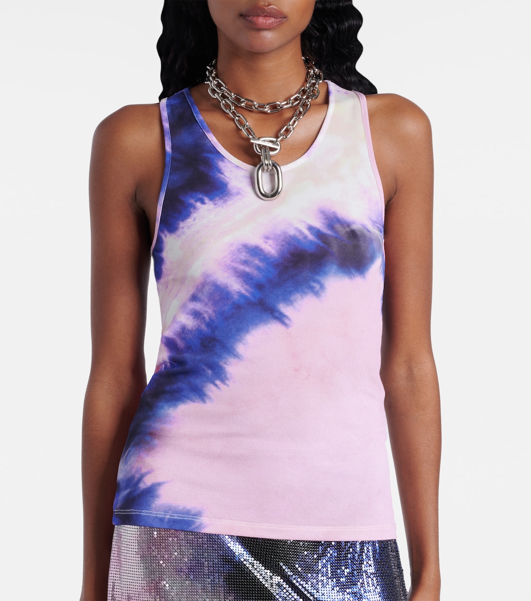 Tie-dye jersey tank top | Rabanne
