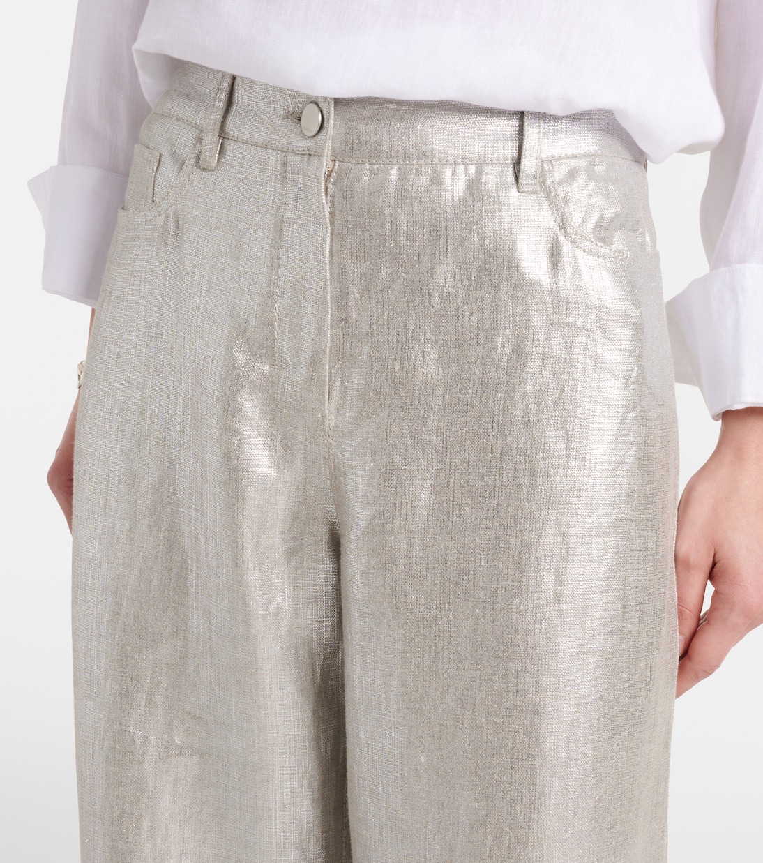 Pantaloni Malika in lino metallizzato a gamba larga | 'S Max Mara