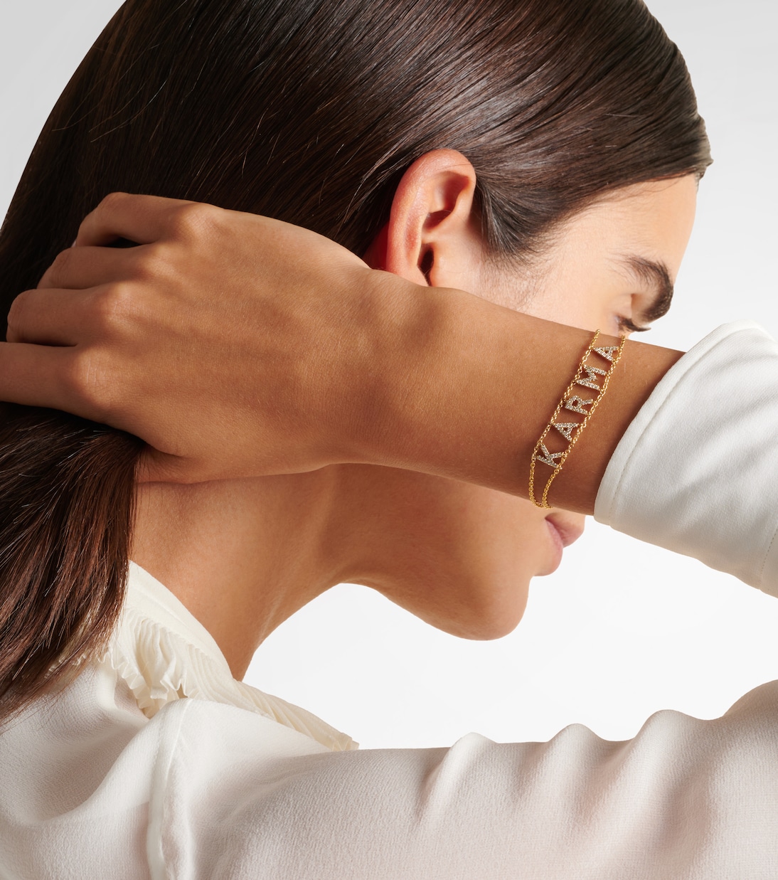 Bracciale in oro 14kt Karma di ROXANNE con diamanti, gioiello trendy per giovani