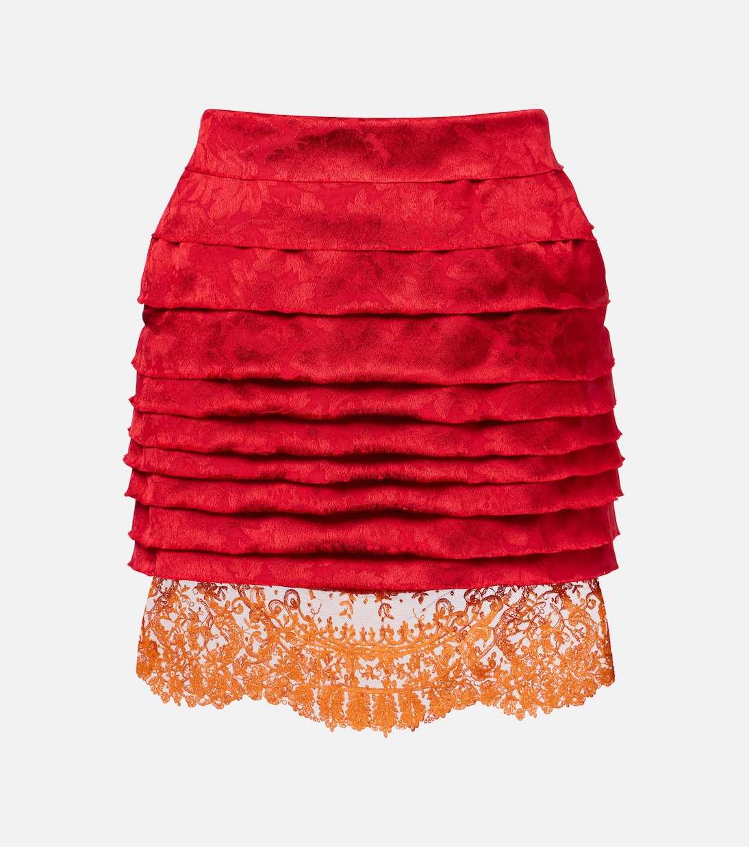 Minigonna in jacquard con pizzo | Saint Laurent