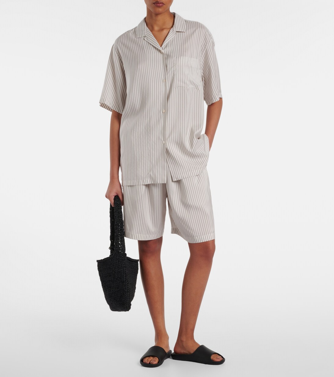 Jorge striped silk shirt | The Row