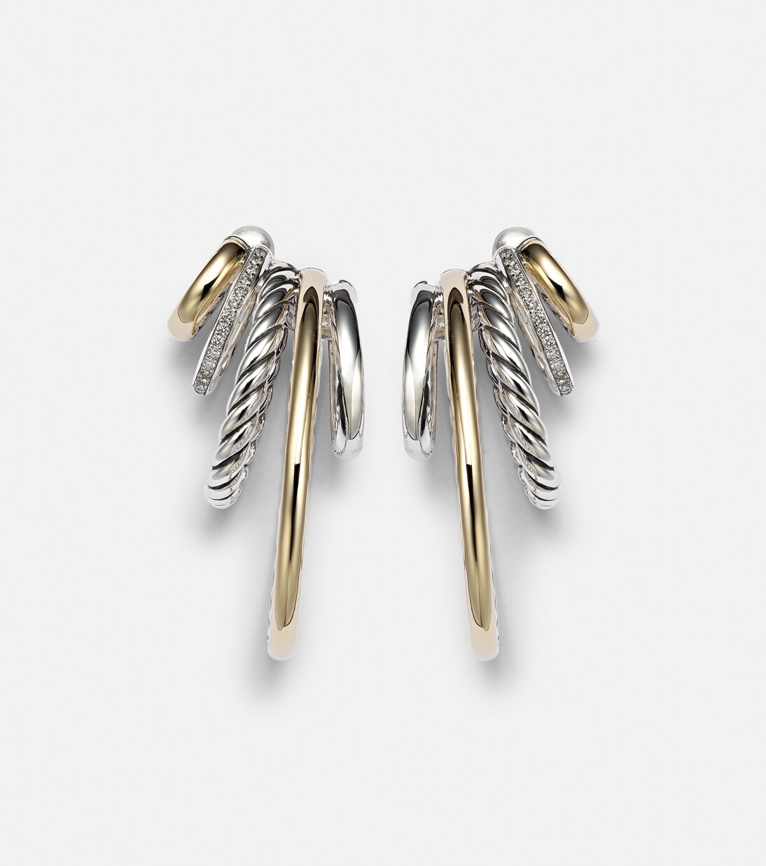 Orecchini in oro 18kt e argento Mercer® di DAVID YURMAN con diamanti, design giovane e chic