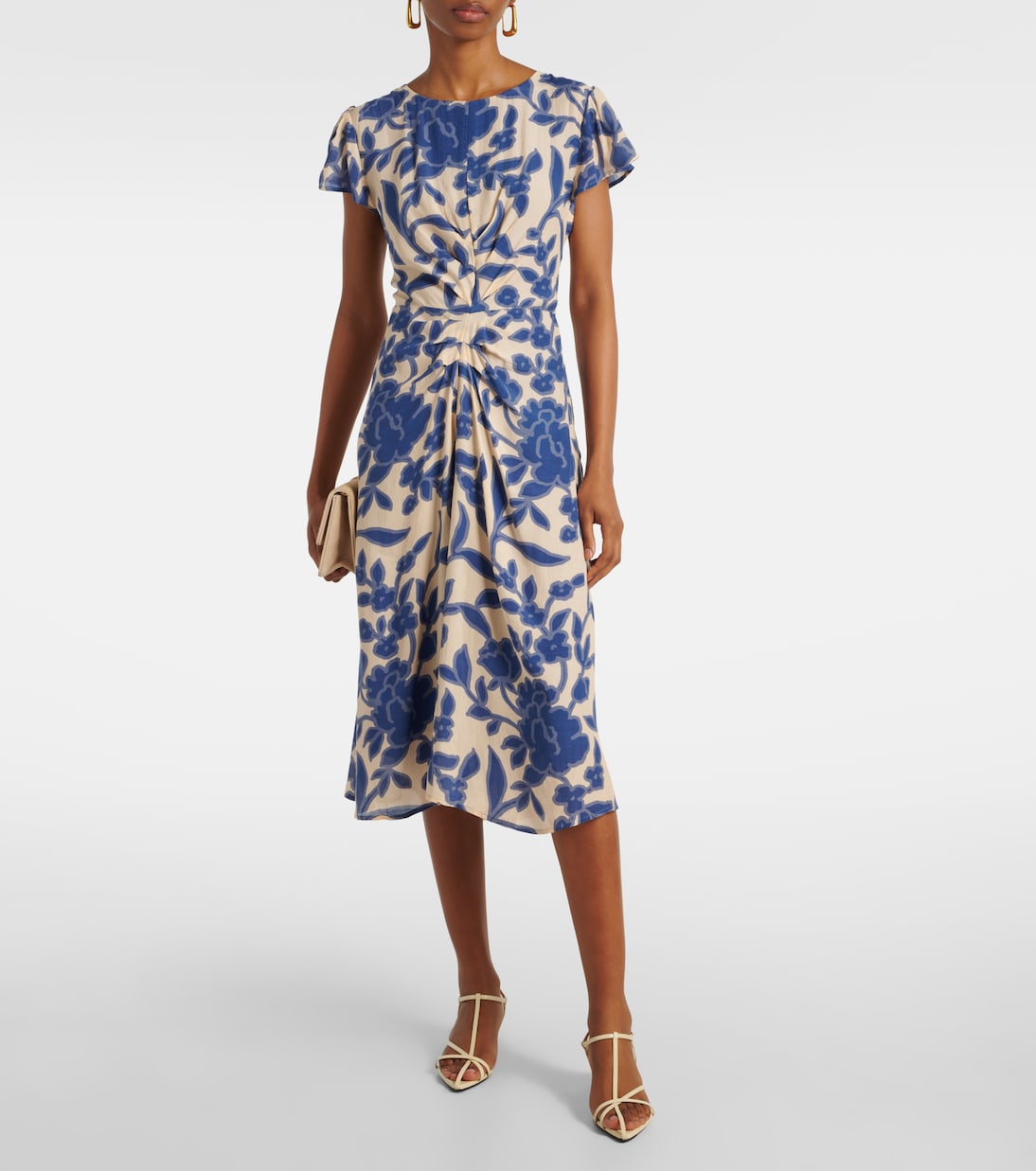 Bedrucktes Midikleid aus Crêpe | Velvet
