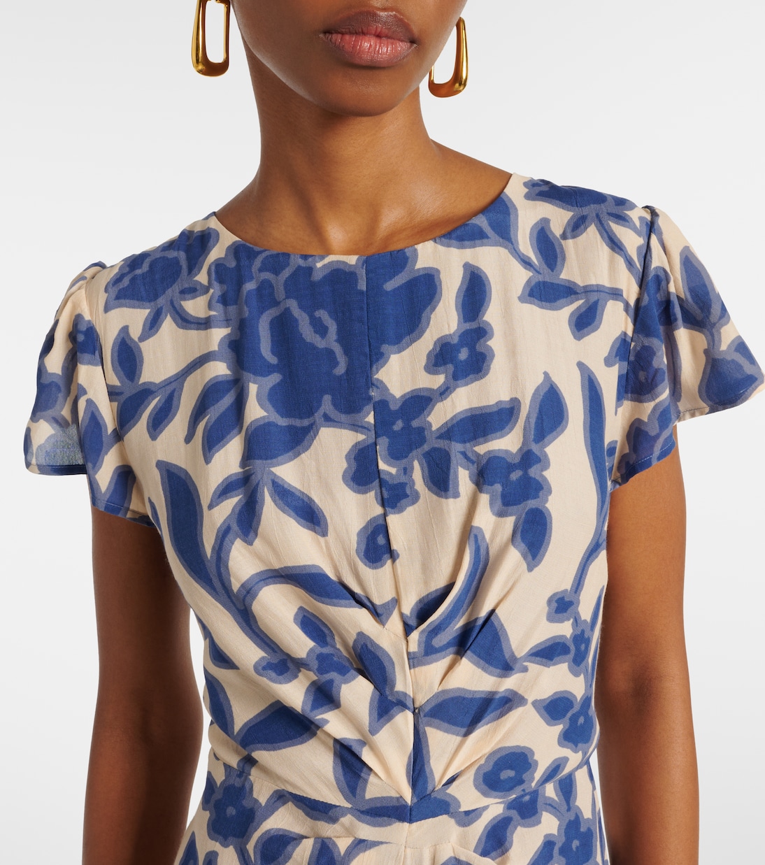 Bedrucktes Midikleid aus Crêpe | Velvet