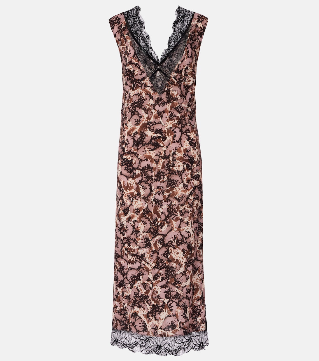 Floral lace-trimmed midi dress | Dries Van Noten