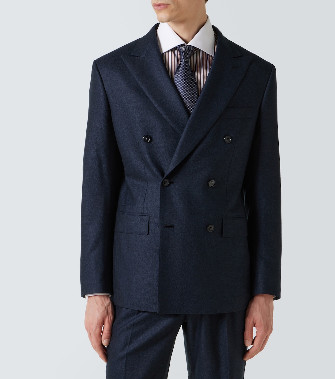 Herringbone wool flannel suit | Brioni